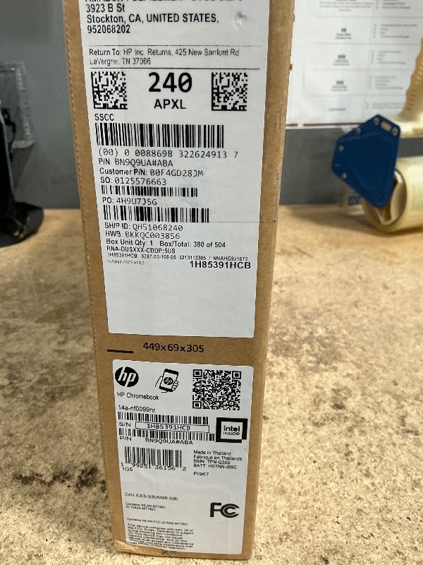 Photo 1 of **LOCKED**HP Chromebook 14 inch Laptop, HD Display, Intel Processor N100, 8 GB RAM, 128 GB UFS, Intel UHD Graphics, Chrome OS, Chalkboard Gray, 14a-nf0099nr