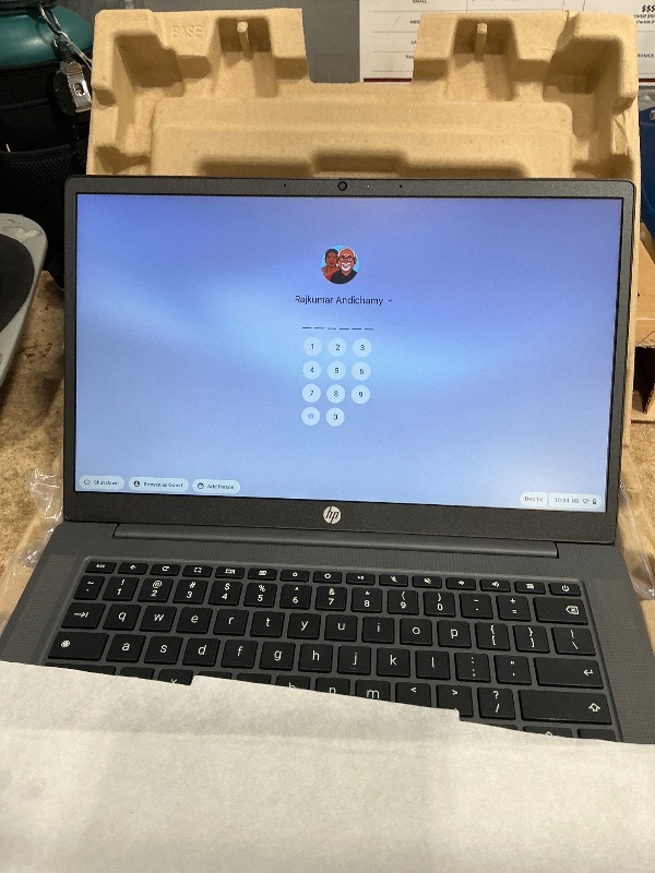Photo 1 of **LOCKED**HP Chromebook 14 inch Laptop, HD Display, Intel Processor N100, 8 GB RAM, 128 GB UFS, Intel UHD Graphics, Chrome OS, Chalkboard Gray, 14a-nf0099nr