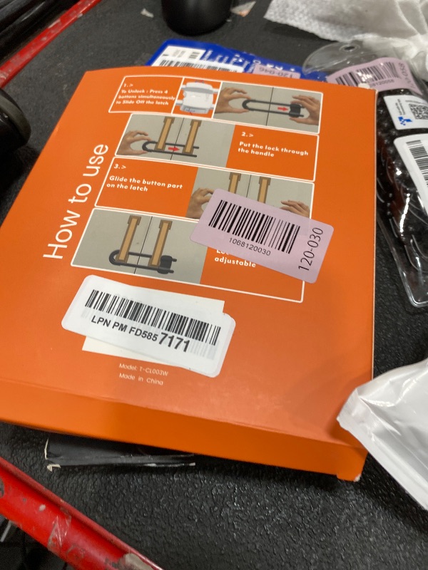 Photo 1 of (3 pack white) 4 button Cabinet Locks, U-Shaped Proofing Drawers Safety Child Locks Adjustable, for Wardrobe,Kitchen,Bathroom,Drawer,Fridge,Cupboard Doors Knobs & Handles