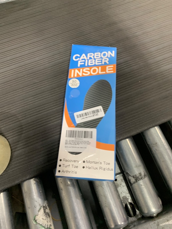Photo 1 of 1 Pair Carbon Fiber Insole for Men & Women - Rigid Carbon Fiber Shoe Insert for Hallux Rigidus, Turf Toe, Morton's Toe (11.85' / 300mm - Men's 12.5 / Women's Size 13.5)