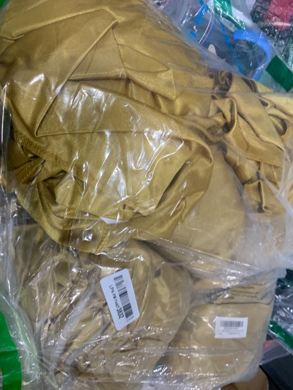 Photo 1 of 10x10ft Dark Gold Glitter Backdrop Curtain for Parties, Wrinkle Free Satin Photo Backdrop Drapes 2 Panels 5x10FT Shimmer Back Drop Cloth for Wedding Birthday Christmas Photography Background Decor