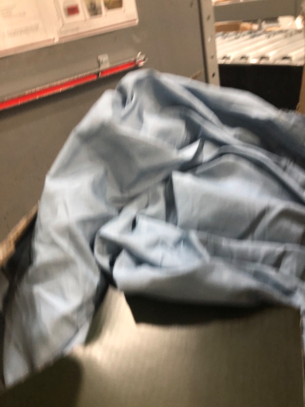 View 3 of CozyLux King Size Comforter Set Grayish Blue, 7 Pieces Pintuck Bed in A Bag Blue Comforter King Size, Pinch Pleat Bedding Set with All Season Comforter, Sheets, Pillowcases & Shams