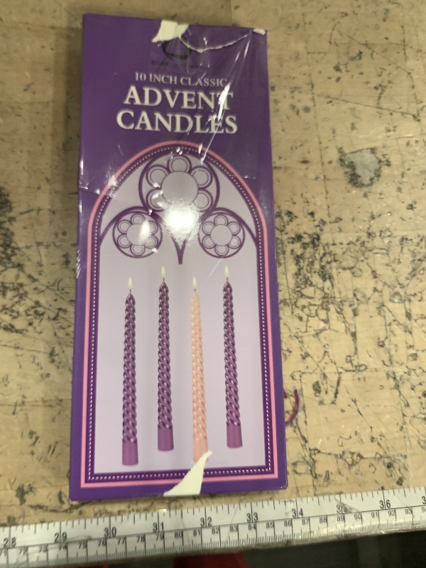 Photo 1 of 10 inches Advent Candles Set of 4,Ture Dripless Advent Wreath Candles,Velas de Adviento Nativity Scene Candlesticks, Elegant Non Toxic Candle Sticks