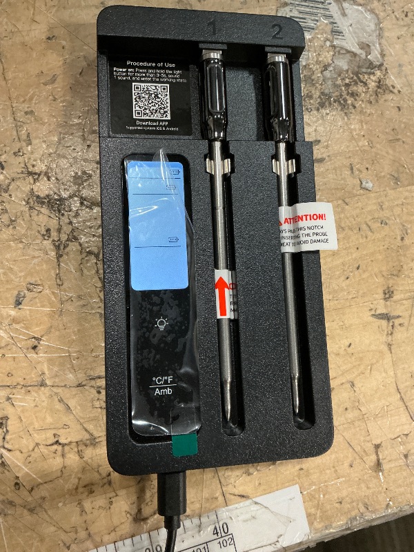 Photo 1 of Smart Wireless Meat Thermometer with Dual Probes, Bluetooth & WiFi Combo, Remote Monitoring & Smart Alerts for BBQ, Grill, Smoker, Oven, Air Fryer