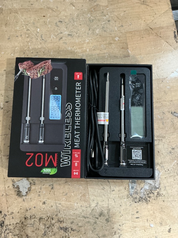 Photo 1 of Smart Wireless Meat Thermometer with Dual Probes, Bluetooth & WiFi Combo, Remote Monitoring & Smart Alerts for BBQ, Grill, Smoker, Oven, Air Fryer