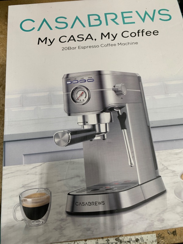 Photo 1 of CASABREWS CM5418 Espresso Machine 20 Bar, Compact Espresso Maker with Steam Milk Frother, Stainless Steel Coffee Machine with 34oz Removable Water Tank for Cappuccino, Gift for Women or Men, Silver