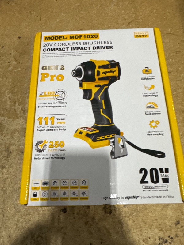 Photo 1 of Chicmall 1/4-Inch Impact Driver Compatible with Dewalt 20V 60V Max Battery (Tool Only), 2212 in-lbs Torque, 4-Speed, Brushless Motor, LED Light