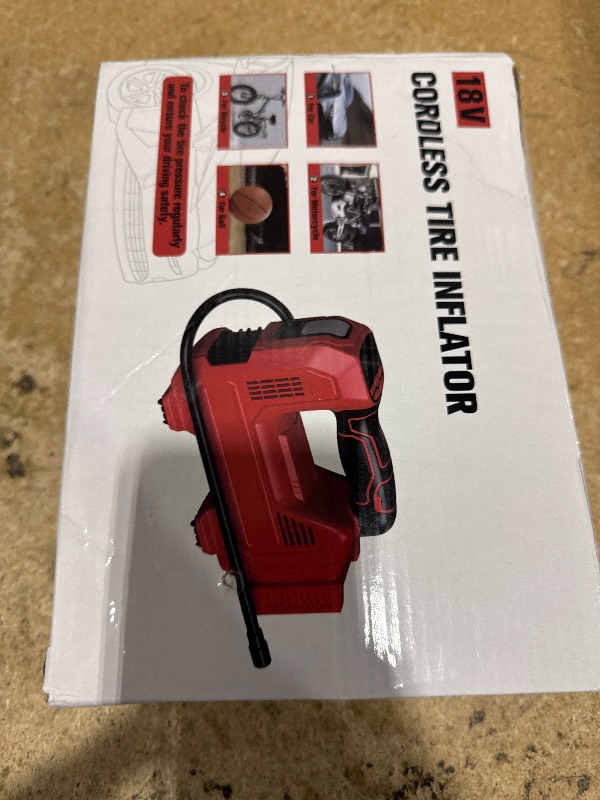 Photo 1 of Cordless Tire Inflator Air Compressor Compatible With Milwaukee 18V Battery, LIVOWALNY Portable Handheld Air Pump with Digital Pressure Gauge for Cars Motorcycles Bikes Sport Balls (No Battery)