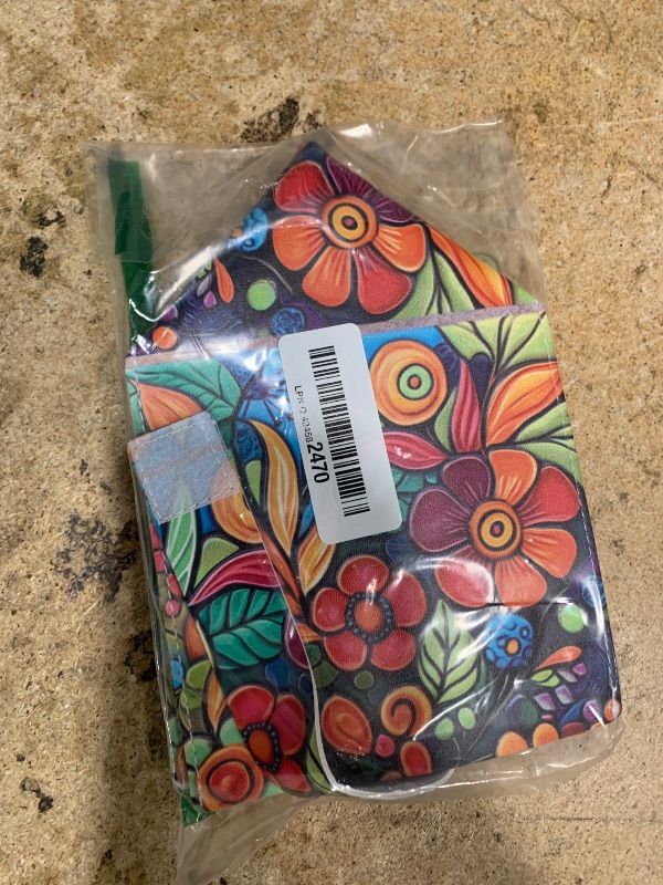 Photo 1 of Colorful Boho Florals Tissue Box Cover Square Leather Tissue Case Holder Facial Paper Organizer Decorative for Tabletop Night Stands Desk Bathroom Kitchen Car Office Home Decor