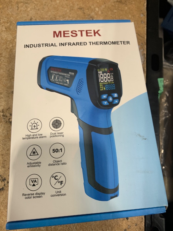 Photo 1 of -40?~2912? MESTEK Infrared Thermometer Temperature Gun,50:1 Dual Laser High Temp Thermometer with Thermocouple Probe, Non-Contact Industrial Pyrometer for Engine, Kiln, Forging, Industrial Use
