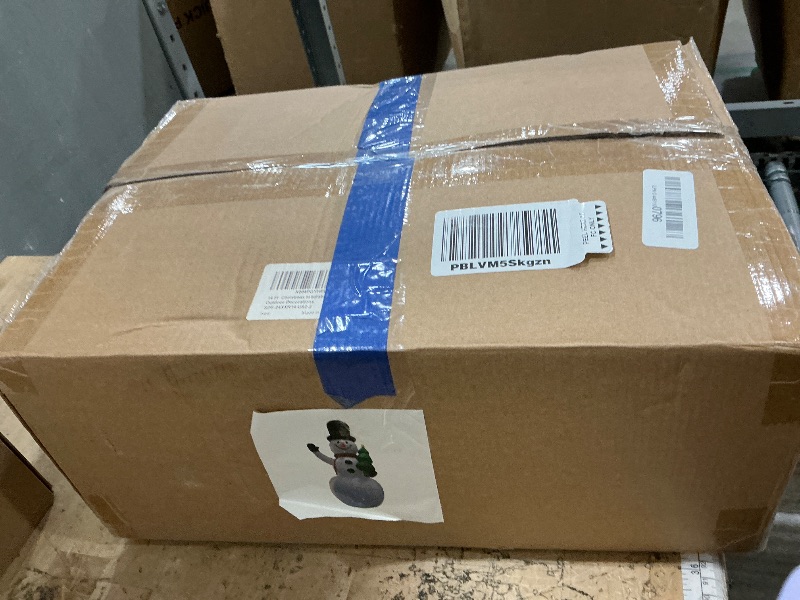 Photo 1 of 14 Ft by 7.5 Ft Large Christmas Inflatables Snowman Outdoor Decorations Build-in Rotating Colorful Light, Huge Snowman Inflatable with Christmas Tree & Hat Blow Up Yard Decor for Lawn Garden Outside **CORD IS BROKEN SHOWN IN PIC 