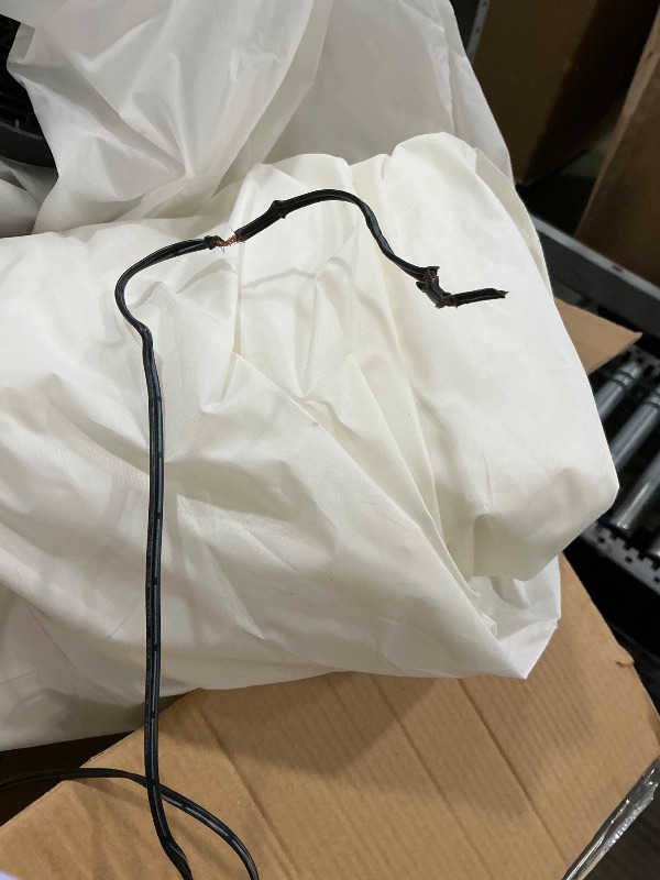 Photo 1 of 14 Ft by 7.5 Ft Large Christmas Inflatables Snowman Outdoor Decorations Build-in Rotating Colorful Light, Huge Snowman Inflatable with Christmas Tree & Hat Blow Up Yard Decor for Lawn Garden Outside **CORD IS BROKEN SHOWN IN PIC 