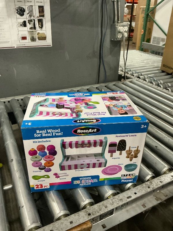 Photo 1 of **************Missing pieces**************
RoseArt Wooded Ice Cream Parlor Play Set 23 Piece Pretend Ice Cream Shop Gift for Toddler Ages 3 and Up