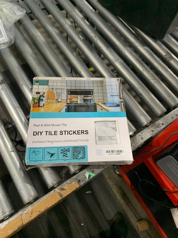 Photo 1 of 10 Sheets Peel and Stick Backsplash Tile, Stick on Backsplash for Kitchen and Bathroom, White Marble Look PVC Mixed Metal Silver Self Adhesive Wall Tiles