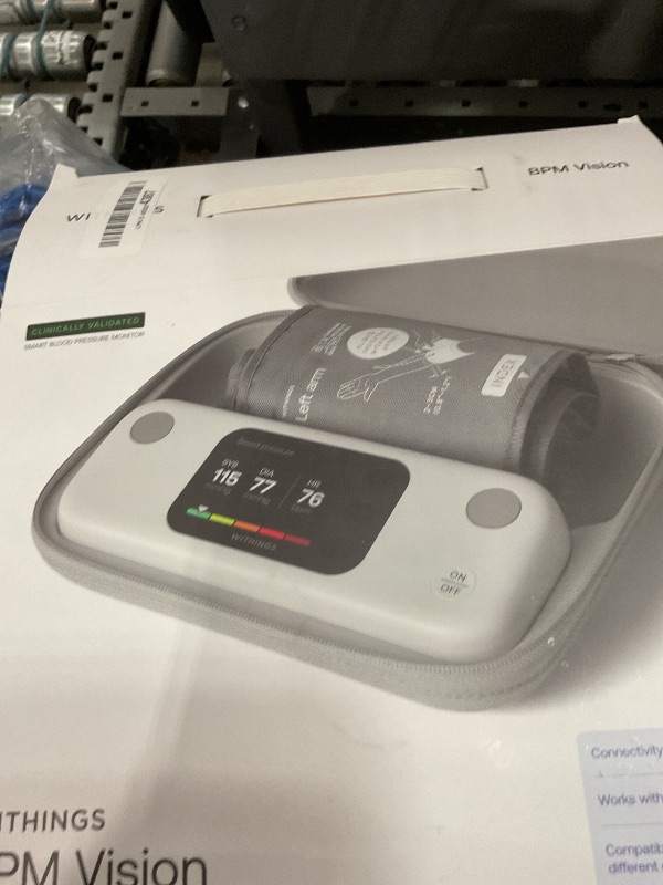 Photo 4 of POWERS ON**Withings BPM Vision – Smart Arm Blood Pressure Monitor | FDA-Cleared | Easy-to-use, Accurate Systolic & Diastolic Measurements, Wide Range Cuff | Wi-Fi & Bluetooth | iOS & Android | FSA/HSA