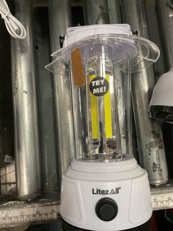 Photo 1 of //BROKEN TOP***MISSING CABLE**LitezAll 2000 Lumen COB LED Camping Lantern Powered by 4 D Batteries
