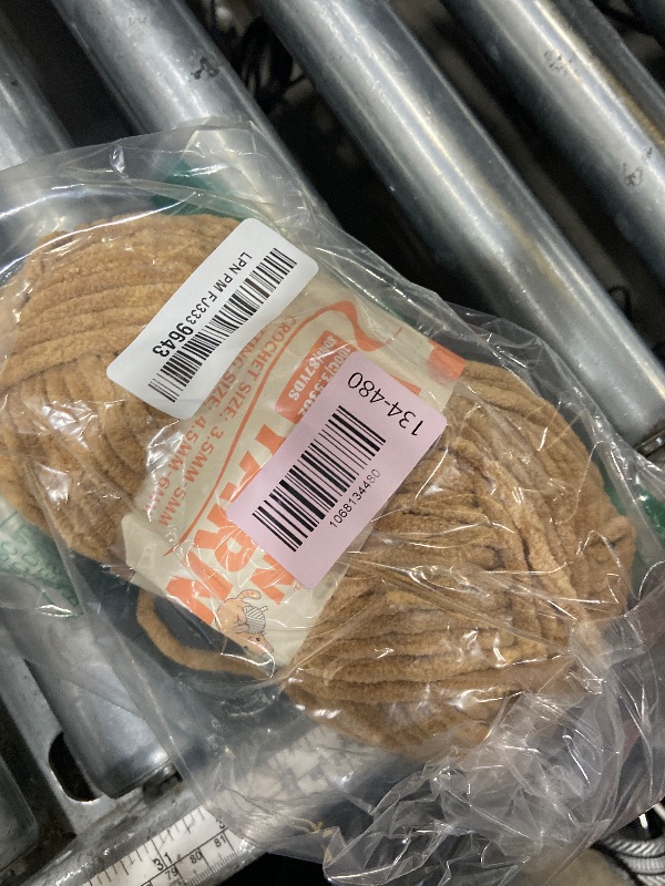 Photo 1 of ?Light Khaki? Super Soft Fuzzy Chenille Chunky Yarn for Crocheting, 100g (87yds) Velvet Fluffy Amigurumi Yarn for Hand Knitting Baby Blankets Weaving Craft