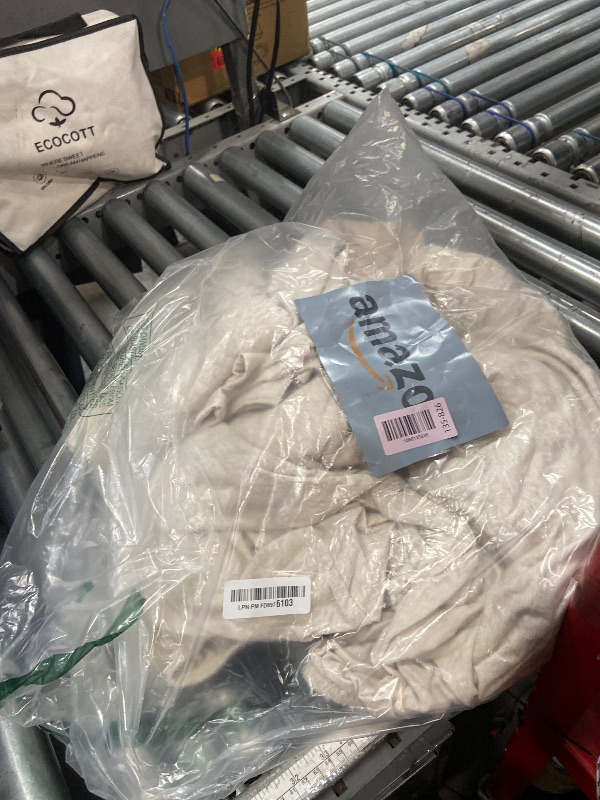 Photo 1 of Amazon Basics Cotton Jersey 4-Piece Soft, Breathable, Wrinkle-Free Bed Sheet Set, Queen, Oatmeal, Solid