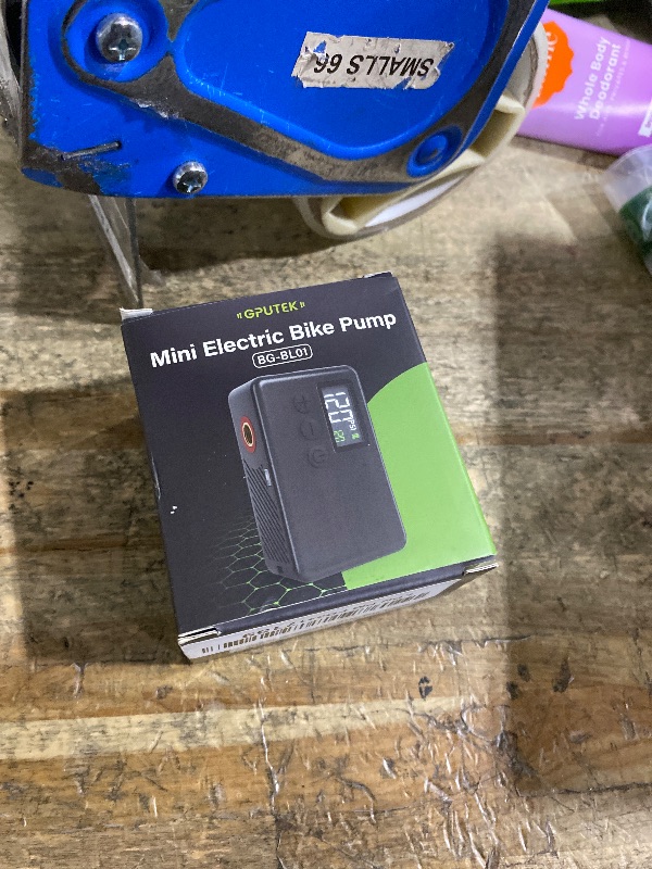 Photo 1 of ***MISSING ASSEMBLY PIECES*** GPUTEK Mini Bike Tire Air Pump: Fast Inflate Portable Small Bicycle Electric Pump for Presta and Schrader Valves, 120 Psi High Pressure Pump with Digital Gauge for Road Bike, Mountain Bike, E-Bike