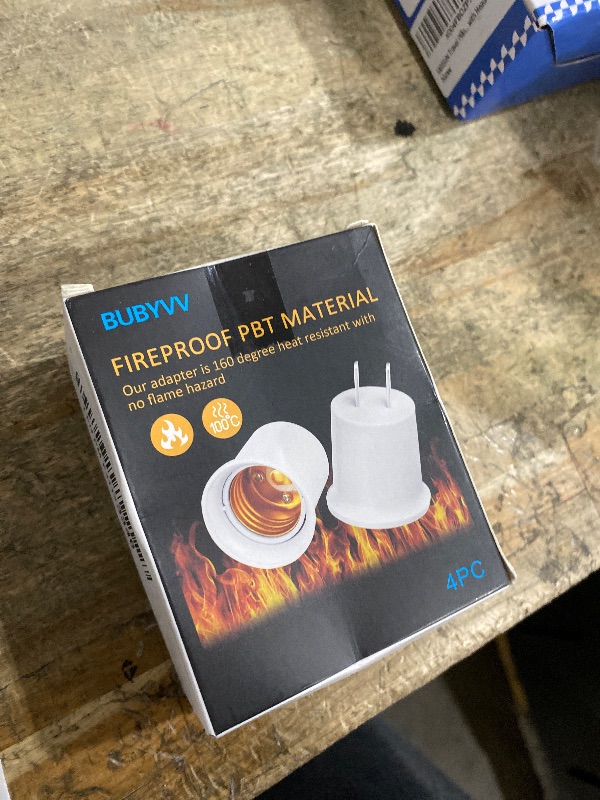 Photo 1 of (4PACK) E26/E27 Adapter Converts Outlet to Lamp Socket, 660 Watt, 125 Volt, AC Plug to E26 Two Outlet Light Adapter, White