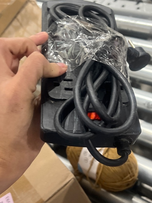 Photo 1 of 10 Feet Surge Protector Power Strip - Nuetsa Extension Cord(1625W/13A) with 8 Outlets and 4 USB Ports, Flat Plug, 2700 Joules, for Home, School, College Dorm Room, and Office, ETL Listed, Black