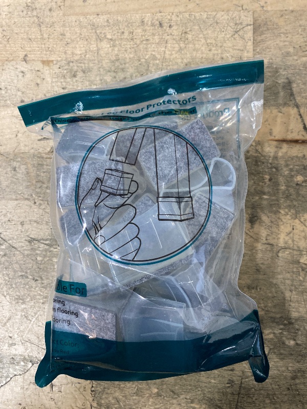 Photo 1 of 1" x 1.75" Rectangular Chair Leg Floor Protectors, Chair Foot Protectors for Wood Floors, Chair Leg Protectors for Hardwood Floors, Anti-Scratch & No Noise. 16 Pcs Clear