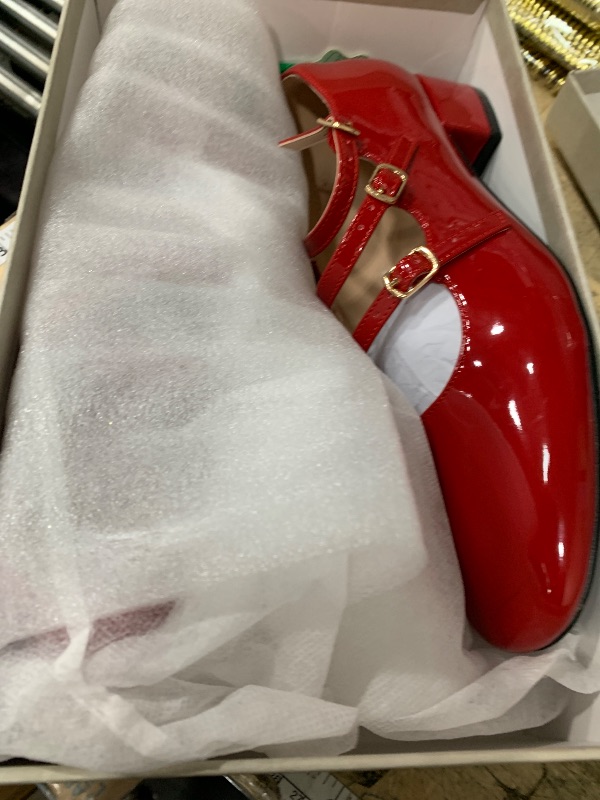 Photo 1 of 
red closed toe  with ankle strap WORK OFFICE SHOES  39.5