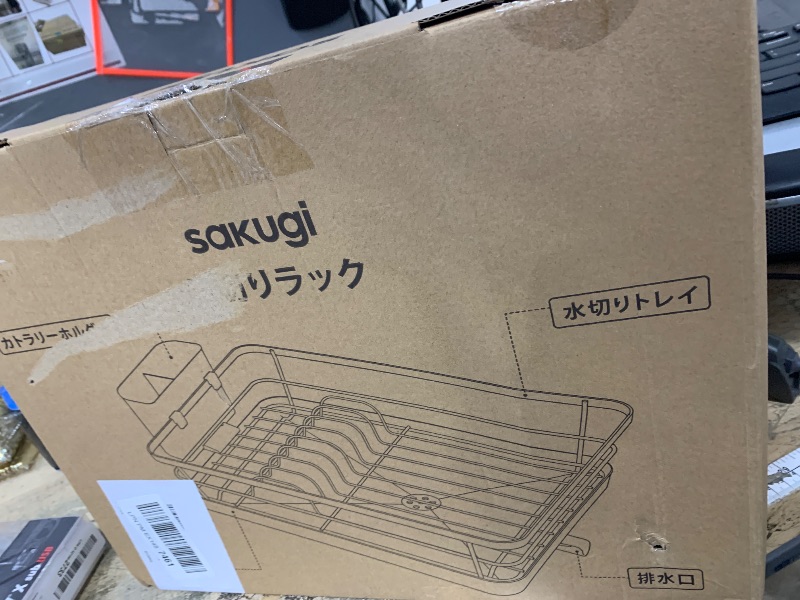 Photo 2 of Sakugi Stainless Steel Dish Drying Rack for Kitchen Counter, Sink Organization and Storage Essentials with Silverware & Utensil Holder, Home and Apartment Decor, 12''W x 15.5''L, Black