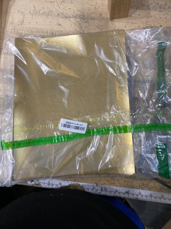 Photo 1 of [Gold] Leather/Leatherette Patches/Sheets for Laser Engraving Iron-on with Heat Press Adhesive Backing,Blank Laserable Faux Pu Leather Material Supplies(5 Pcs/Package)