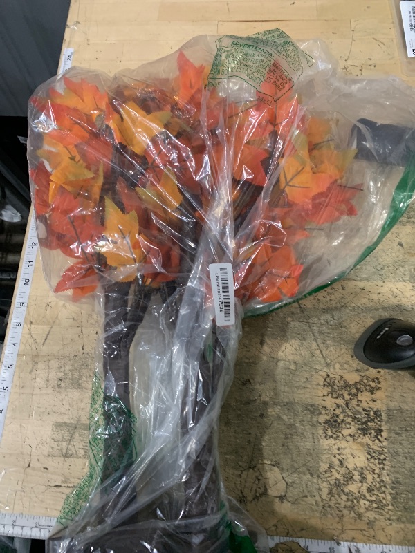 Photo 1 of 2 Pack 24 Inch Fall Maple Tree Fall Thanksgiving Decorations with Lights Lighted Artificial Tree with Pumpkin Acorn Maple Thanksgiving Table Decoration Centerpieces Indoor Friendsgiving Decor for Home