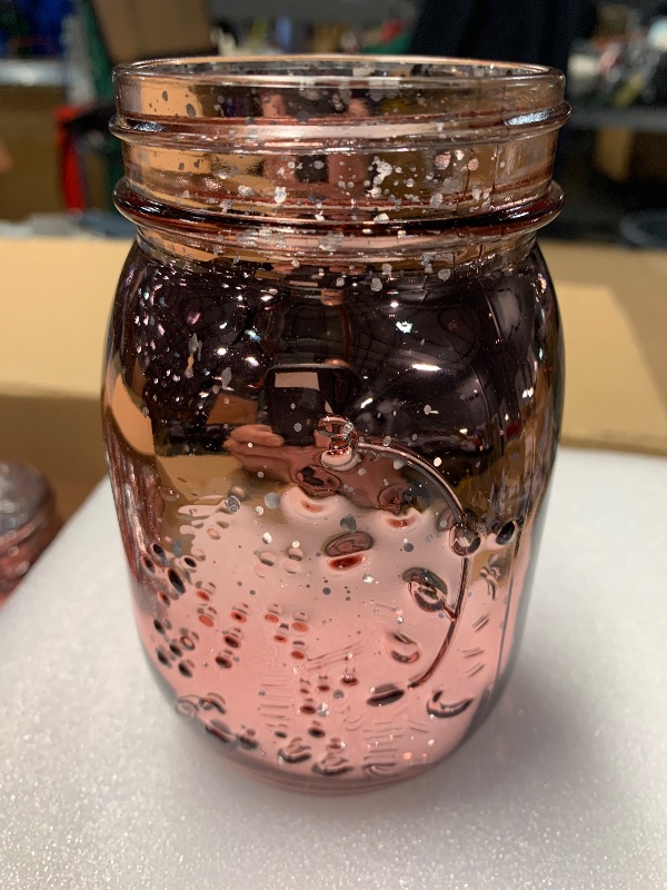 View 2 of (see all images) Tioncy 12 Pcs Painted Mason Jars for Table Glass Decorative Jars with 12 Light Strings for DIY Wedding