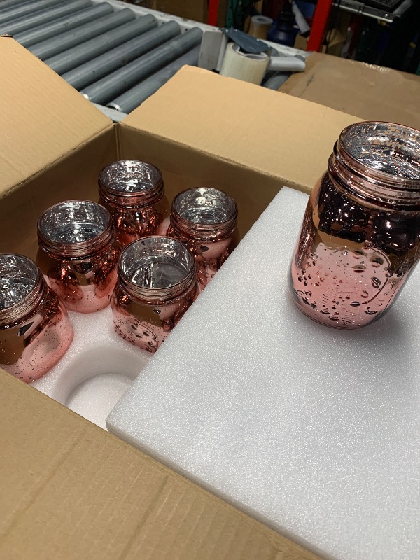 View 4 of (see all images) Tioncy 12 Pcs Painted Mason Jars for Table Glass Decorative Jars with 12 Light Strings for DIY Wedding