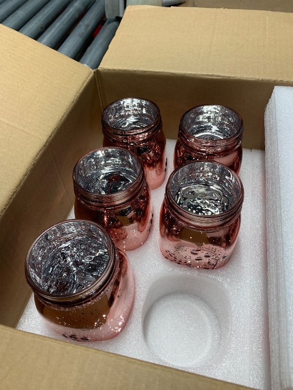 View 3 of (see all images) Tioncy 12 Pcs Painted Mason Jars for Table Glass Decorative Jars with 12 Light Strings for DIY Wedding