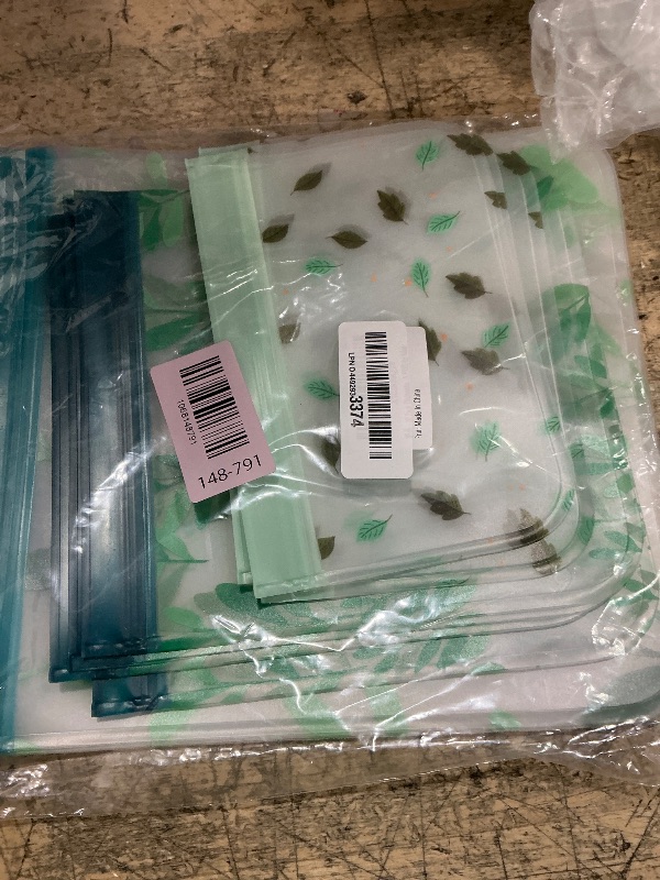 Photo 1 of 10 Pack Dishwasher Safe Reusable PEVA Food Storage Bags, Leak proof Reusable Freezer Bags for Food Storage Home Organization Traval & Make-up BPA FREE for Food Storage Home BPA FREE for Salad Fruit