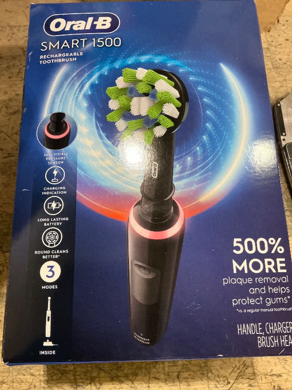 Photo 1 of (used)(incomplete) Oral-B Smart 1500 Electric Power Rechargeable Battery Toothbrush, Black