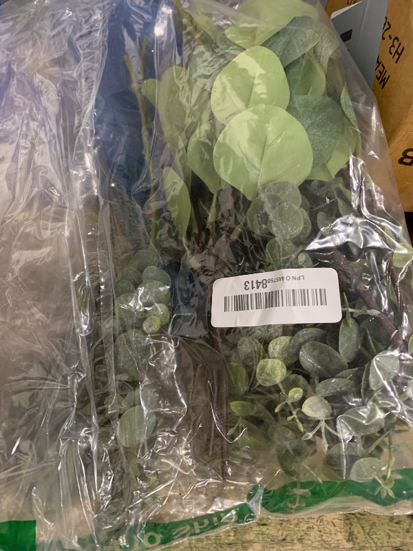Photo 1 of 10 Pcs Mixed Eucalyptus Leaves Stems Bulk Artificial Silver Dollar Picks Faux Branches for Vase Bouquets Floral Arrangement Wreath Farmhouse Rustic Greenery Decor