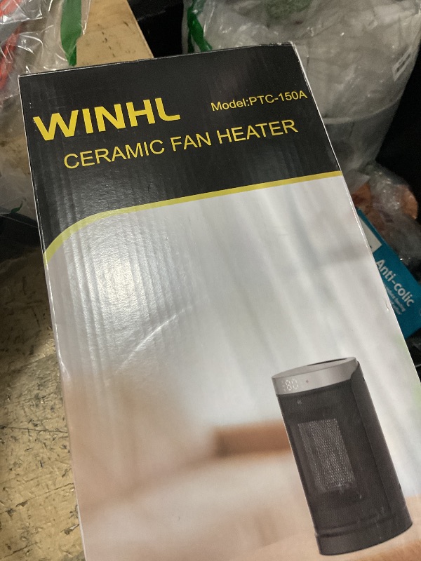 Photo 1 of ***UNKNOWN DAMAGES/UNTESTED*** Space Heater, WINHL Small Portable Electric Heaters for Indoor Use with Thermostat and Remote, 70°Oscillation, 12H Timer, 5 Modes, 1500W PTC Ceramic Fast Safety Heat for Office Bedroom Home