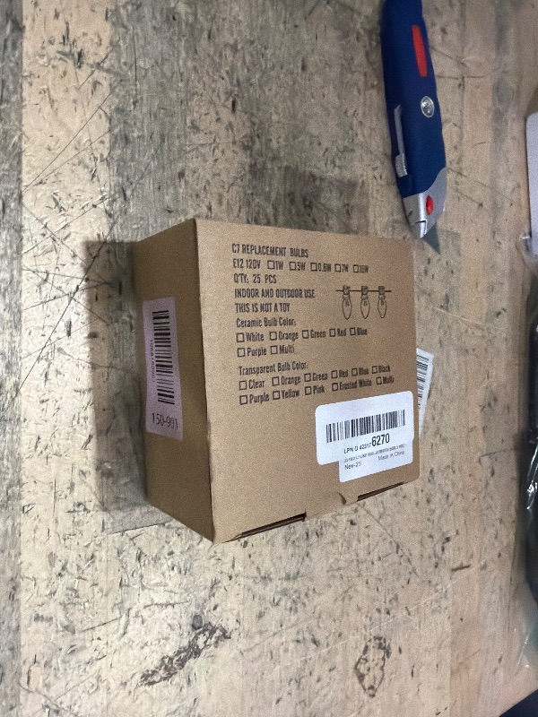 Photo 1 of 25 Pack C7 Clear Multicolor Christmas Lights Replacement Bulbs(Red, Blue, Green, Yellow, Pink), Hanging Christmas Lights Outdoor Decorations for Christmass Party, E12 Candelabra Base, 5 Watt