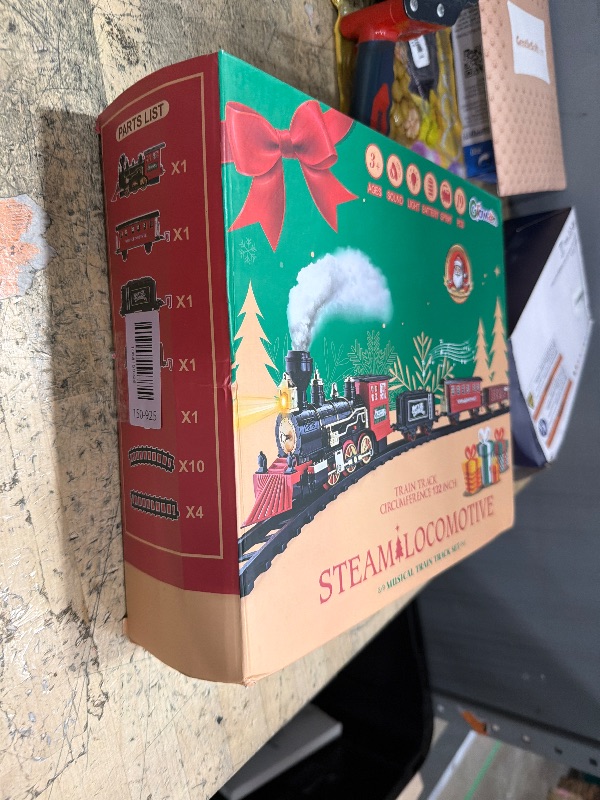 Photo 1 of ***FOR PARTS ONLY MISSING TRAIN CAR & OTHER PIECES DAMAGED*** Gloween Christmas Train Sets for Under The Tree, Electric Train Toy with Steam, Light & Sound, Great for 3 4 5 6 7 8+ Year Old Kids Toddler Boys Girls