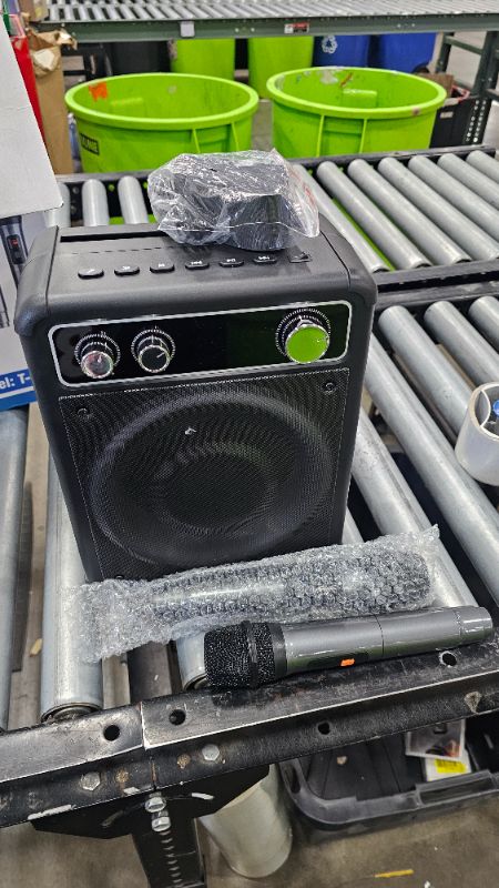 Photo 1 of VOSOCO Karaoke Machine, Portable Bluetooth Karaoke Speaker with 2 Wireless Microphones, PA System for Adults Kids with LED Lights & Echo Adjustment, Supports TWS/TF/USB/AUX for Home Party