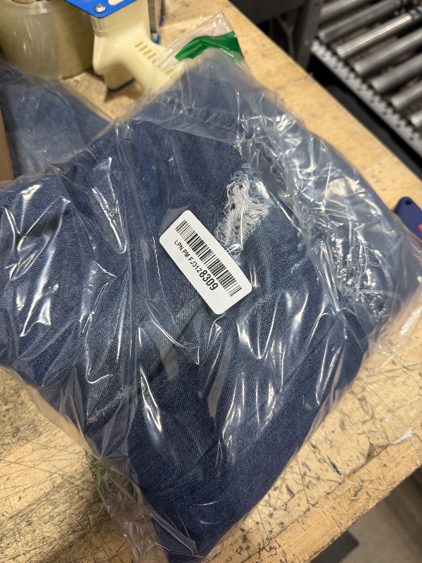 Photo 1 of AvaCostume Women's Adjustable Strap Ripped Denim Overalls DarkBlue XS