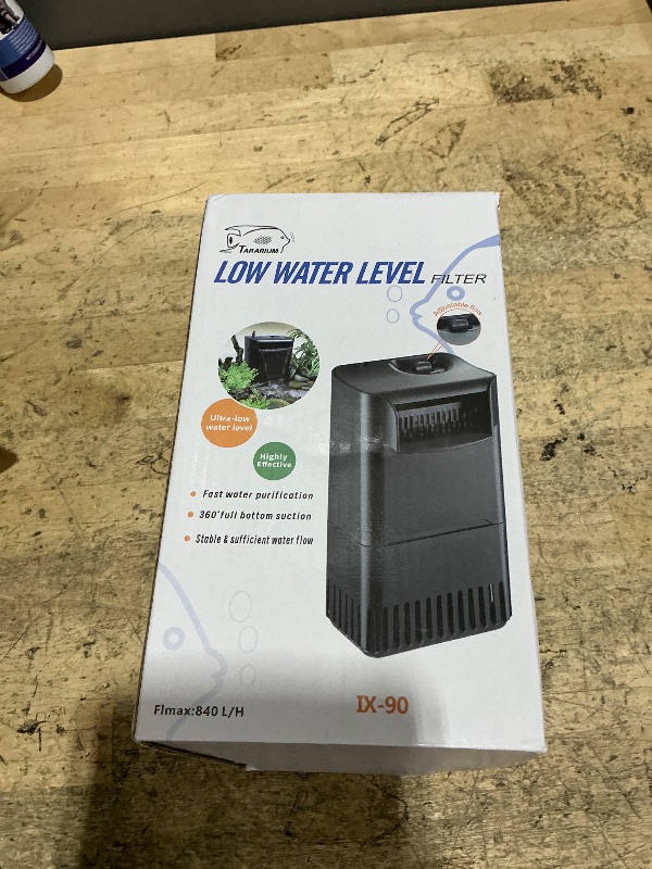 Photo 1 of 222GPH 10W Turtle Tank Filter Aquarium Filter Power Adjustable 10-40 Gal. Small Internal Filter 3-Stage Waterfall Bio-Filtration Quiet Low Water Level for Freshwater Saltwater Fish Tank Easy to Clean