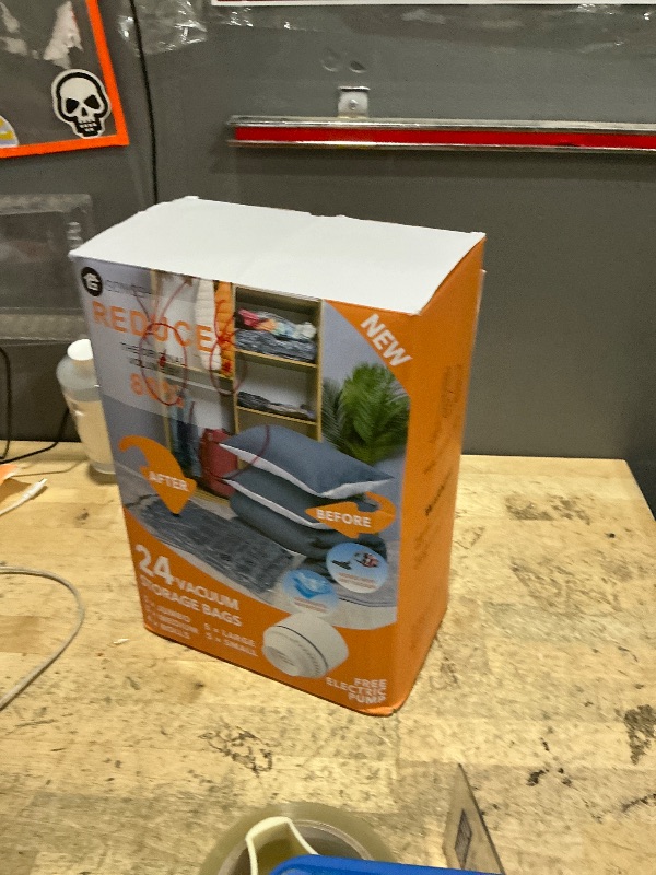 Photo 1 of 24 Pack Vacuum Storage Bags with Electric Pump, (5 Jumbo, 5 Large, 5 Medium, 5 Small, 4 Roll Up Bags) Space Saver Bag for Clothes, Mattress, Blanket, Duvets, Pillows, Comforters,Travel