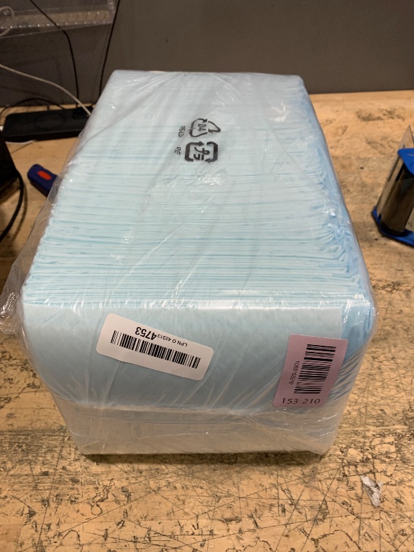 Photo 1 of Amazon Basics Puppy Pads with Quick-Dry 5-Layer Leak-Proof Design for Potty Training, X-Large Size 28 x 34 Inch, Pack of 40, Blue & White