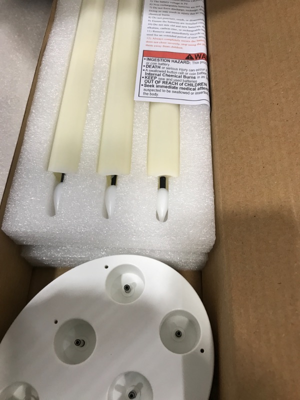 Photo 1 of ***UNTETSED/ MISSING POWER CORD*** Homemory Rechargeable Flameless Taper Candles, Real Waxy LED Candlesticks Flickering, Battery Operated Candles with Remote Timer, 9.6 Inches for Home Wedding Christmas Decor, 6 Pcs, Ivory