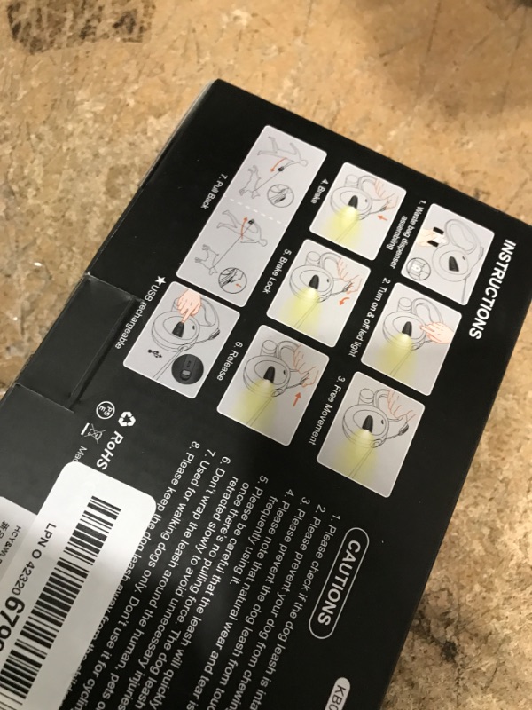 Photo 1 of (used)(incomplete) HCY&WLD Upgrade 4-in-1 Retractable Dog Leash with LED Light & Dispenser & Poop Bags, 16 ft Heavy Duty Dog Leash