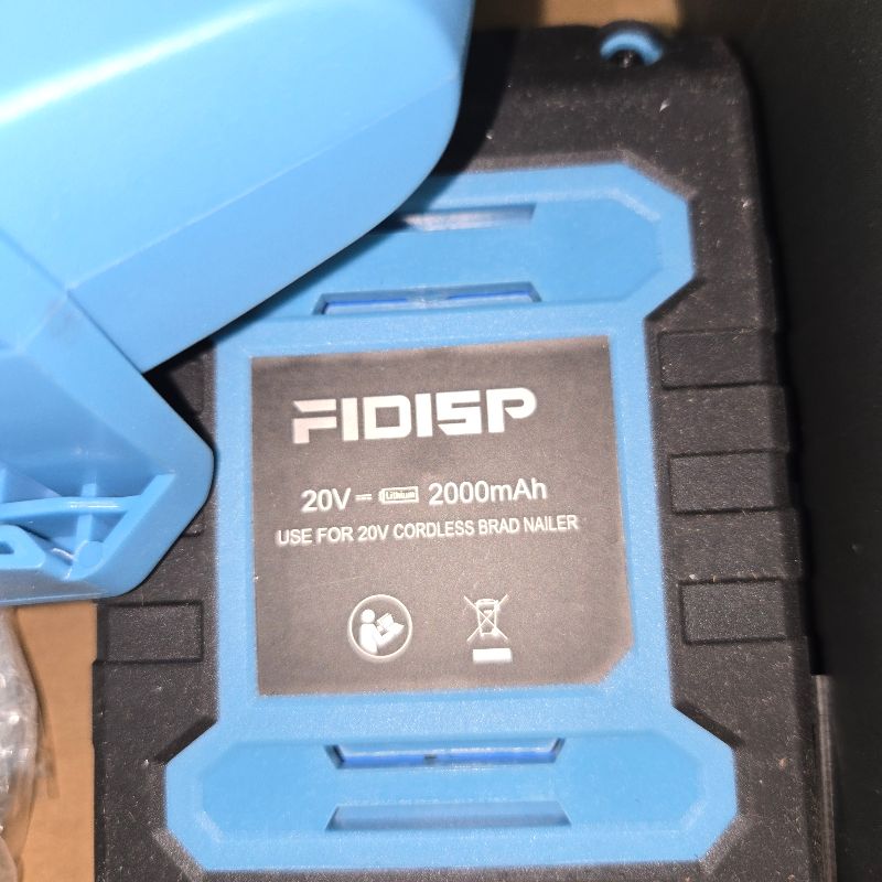 View 3 of ***POSSIBLY MISSING ASSEMBLY PIECES*** FIDISP 18 Gauge 2 in 1 Cordless Nail Gun/Stapler, 20V Battery Powered Brad Nailer/Stapler with Battery, Charger, Storage Bag, 1000 Staples and Nails for Carpentry & DIY(Blue)