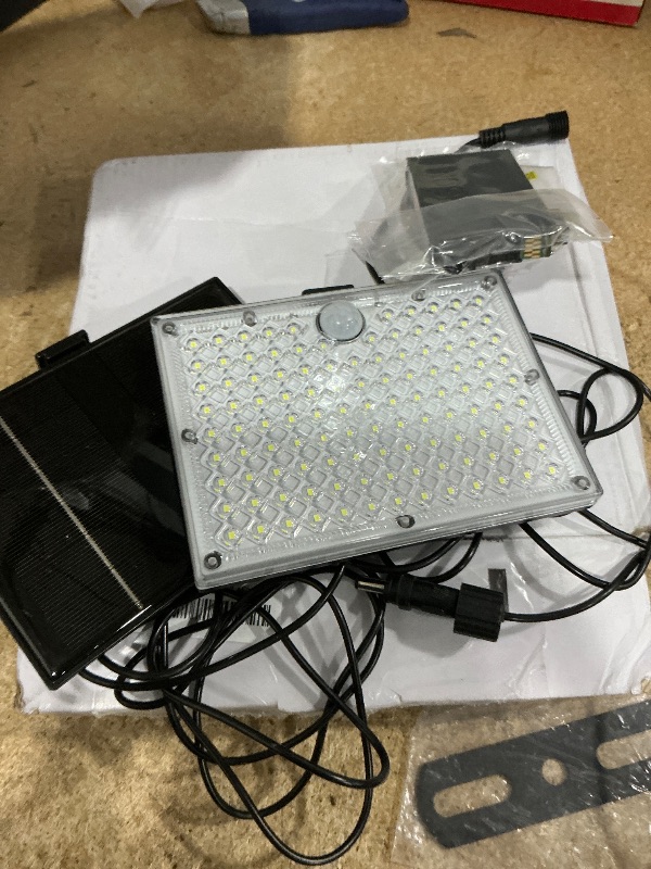 Photo 1 of 100W Solar Flood Light Outdoor Waterproof, 24000LM 6500K LED Solar Street Light with Remote, Dusk to Dawn Solar-Powered Lamp, Split Type Security Lighting with 13FT Cable for Parking Lot Yard Garage