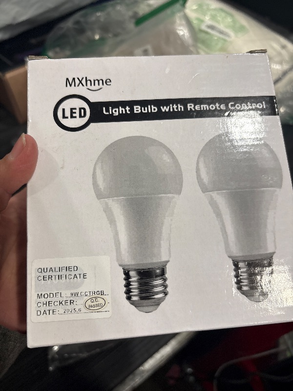 Photo 2 of MXhme A19 Color Changing Light Bulb with Remote Control&App Control, 800LM 9W(60W Equivalent) Dimmable 3000K-6500K RGBWW,E26 Base 2.4GHz,Light Bulb for Home Decor,2Bulb&1Remote