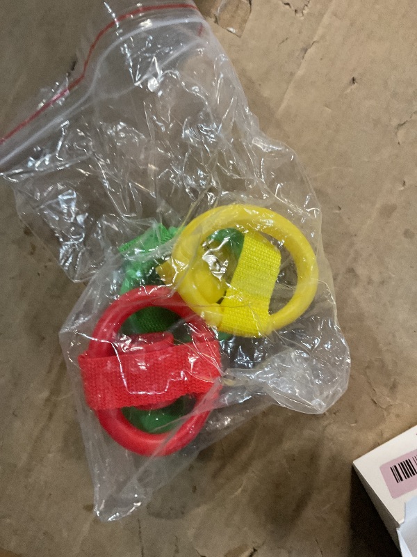 Photo 1 of ***MISSING BLUE RING***
codree 4 Pcs Baby Playpen Pull up Rings- Baby Crib Pull up Rings- Baby Walking Exercises Assistant Rings- Baby Bed Stand Up Rings Baby Cot Hanging Rings for Infant Baby Toddler